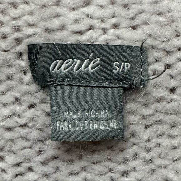 Aerie Alpaca Wool Blend Mock Neck Oversized Fuzzy Soft Sweater - Picture 10 of 13